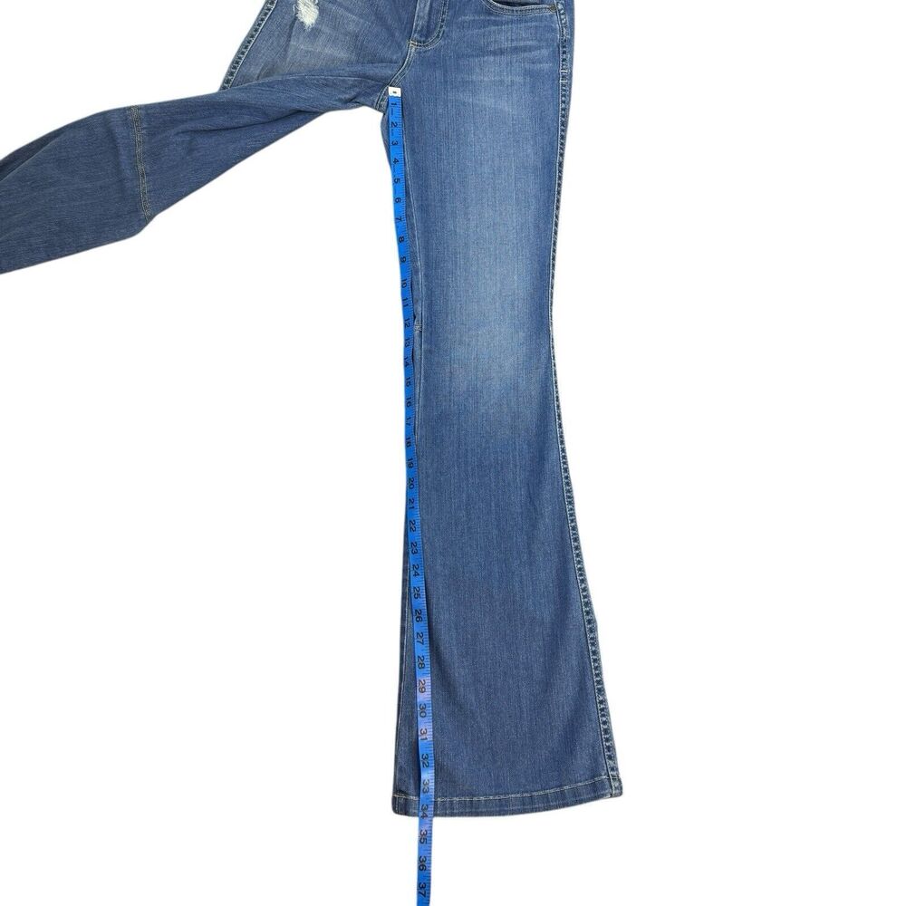 ALICE + OLIVIA Jeans Womens Size 4 Bell Bottoms Wide Leg Low Rise Distressed - Picture 8 of 14